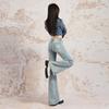 Glacier Blue Low-rise Slightly Pulled Jeans Women's Spring New Non-stick Leg Foundation Thin Versatile Floor-mopping Trousers