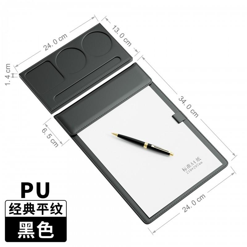 Leather A4 Conference Pad Board With Pen Slot Cup Holder Office Desk Organizer Meeting Room