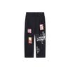 Themed Print Loose Straight-Leg Casual Long Pants Autumn Unisex Bottoms Black AKXR429-2