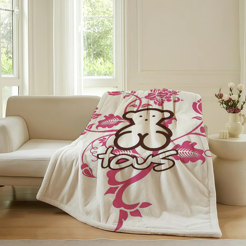 

Fashion print T TOUS Blanket For Sofa Office Bed Plane Travel Sleep Read Relax Camping Soft And Warm 75x90cm