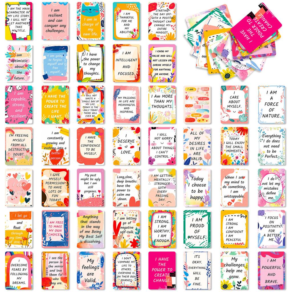 50 English Workplace Motivation Text Cards Self-Discipline Text Inspirational Quotes Positive Energy Postcards Greeting Cards