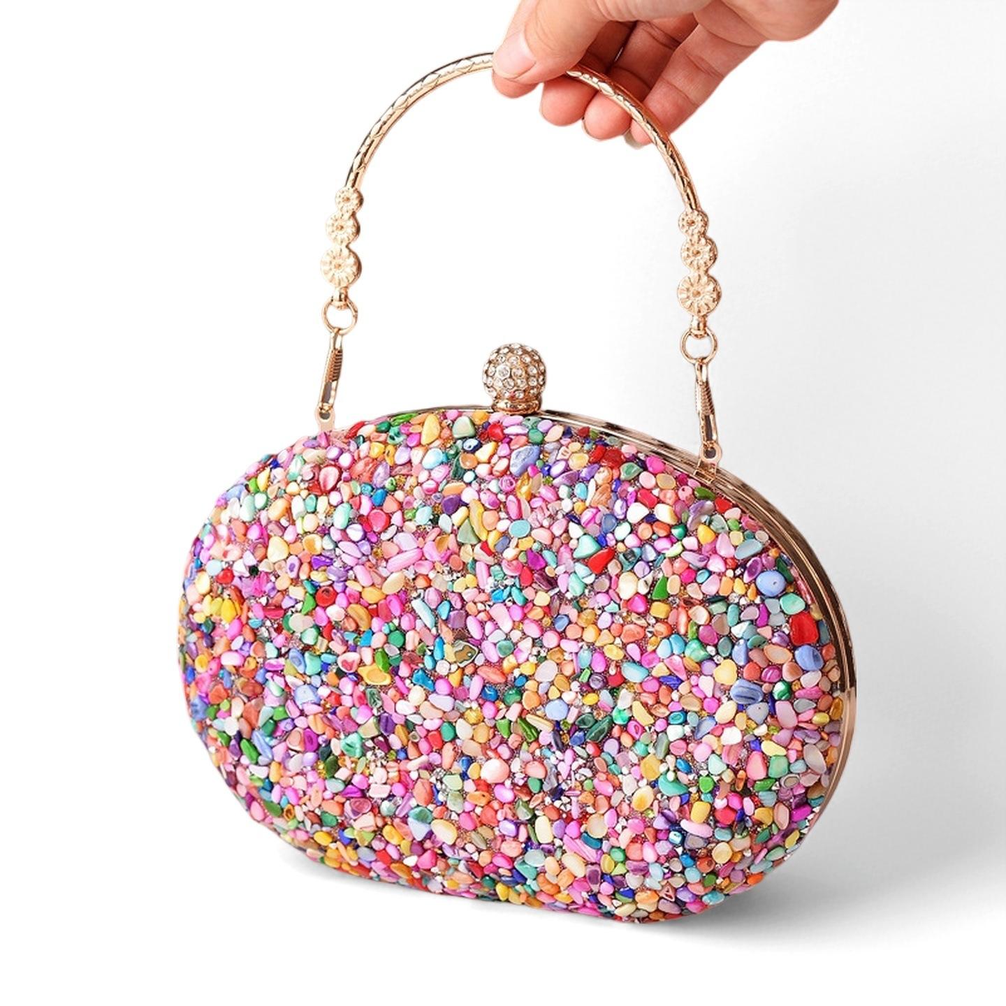 

Diamond Evening Bags Shell Round Rhinestone Clutch Women Handbags Wedding Party Shoulder Bags 2025 New Purse Bolsas De Mujer