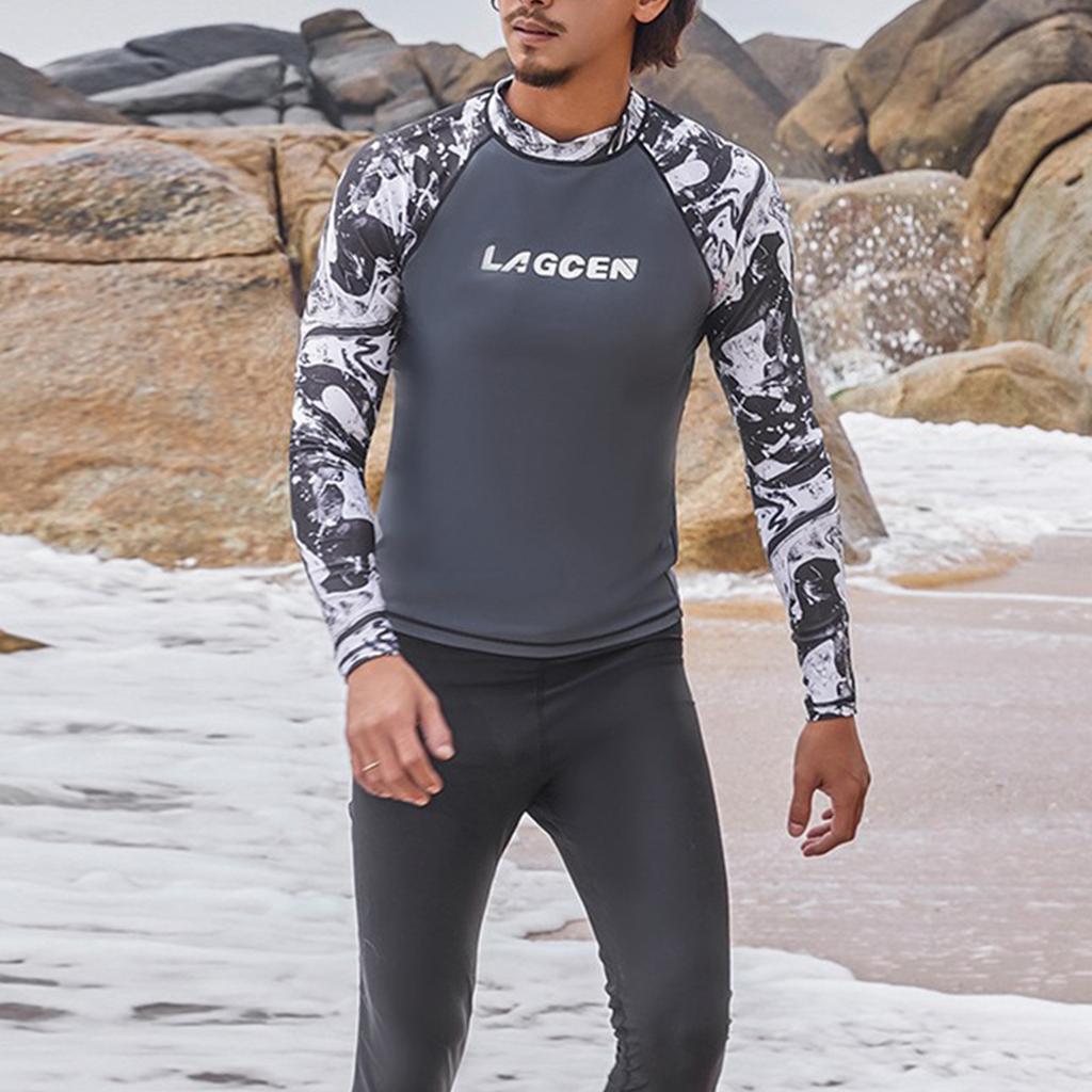 Dykkerdress for menn, badedrakt, langermet hurtigtørkende badedrakt