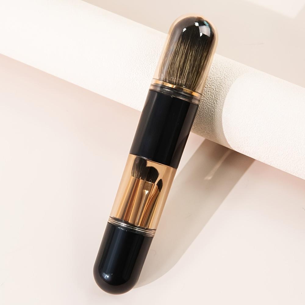 6-in-1 Retractable Makeup Brush Set Portable -Shaped Storage Kit with Retractable Blush Brush Hidden Angled Foundation Brush