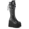 Super thick-soled knight boots women's dark wind punk high boots round head lace-up locomotive long tube tide boots