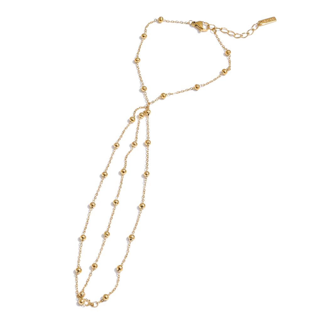 

Yhpup New Exquisite Stainless Steel Beads Back of Hand Wrist Chain Bracelet Bangle Stylish Summer Popular Waterproof Jewelry