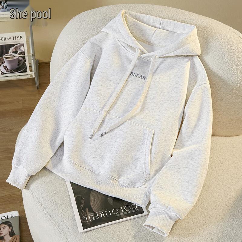 

Women s Loose Fit Drop Shoulder Hooded Sweatshirt L