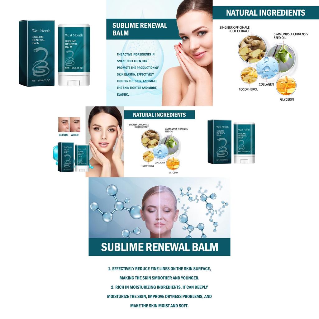 West Maand Slang Essentie Verjongende Hydraterende Stick Voor Gehydrateerde Stralende Huid