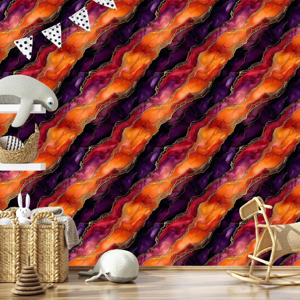 Ink Wallpaper Red, Peach and Black 50x1000