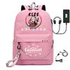 Printed Iron Chain Usbgenshinimpact Yuanshen Backpack Leisure Middle School Student Travel School Bag