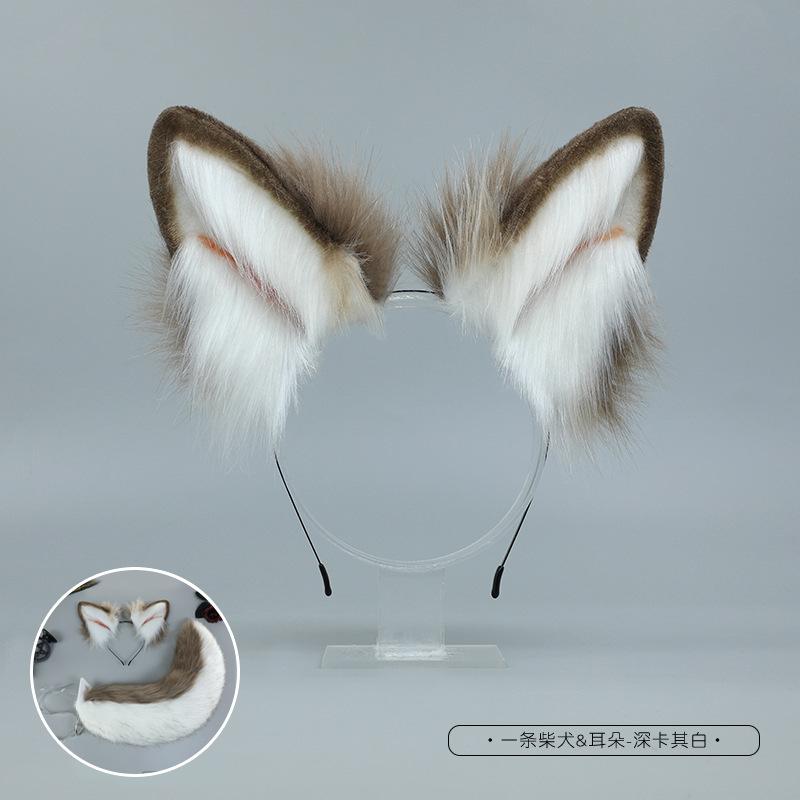 Simulation Animal Ear Headband Plush Cosplay Dress Up Cosplay Shiba Inu Ears Face Wash Headband Headgear Hair Accessories