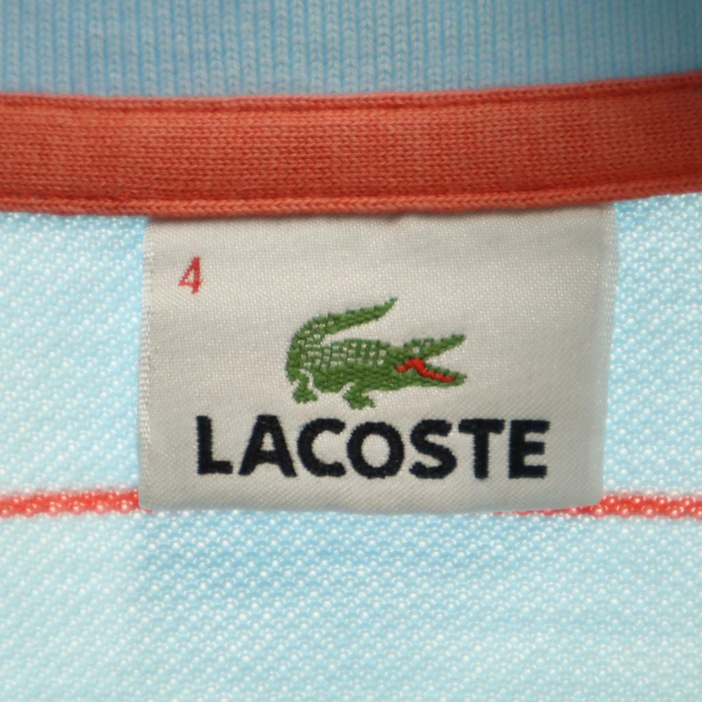LACOSTE made in Japan Border Pattern Short sleeve Half zip Polo shirt Men's Used