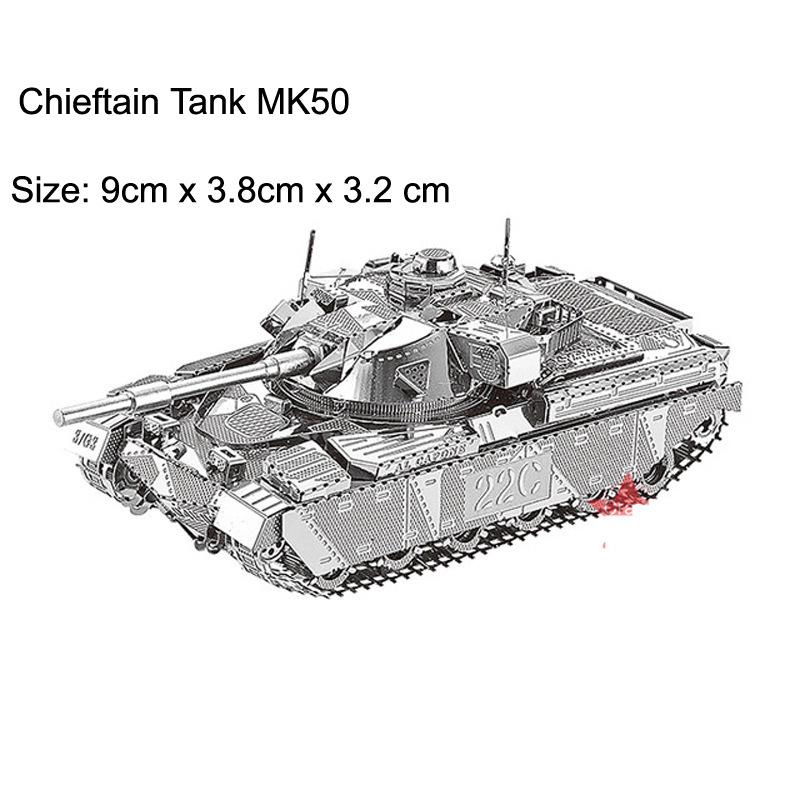 3D Metal Puzzle: Tiger, T34, and Churchill Tank Models - Perfect Birthday Gift