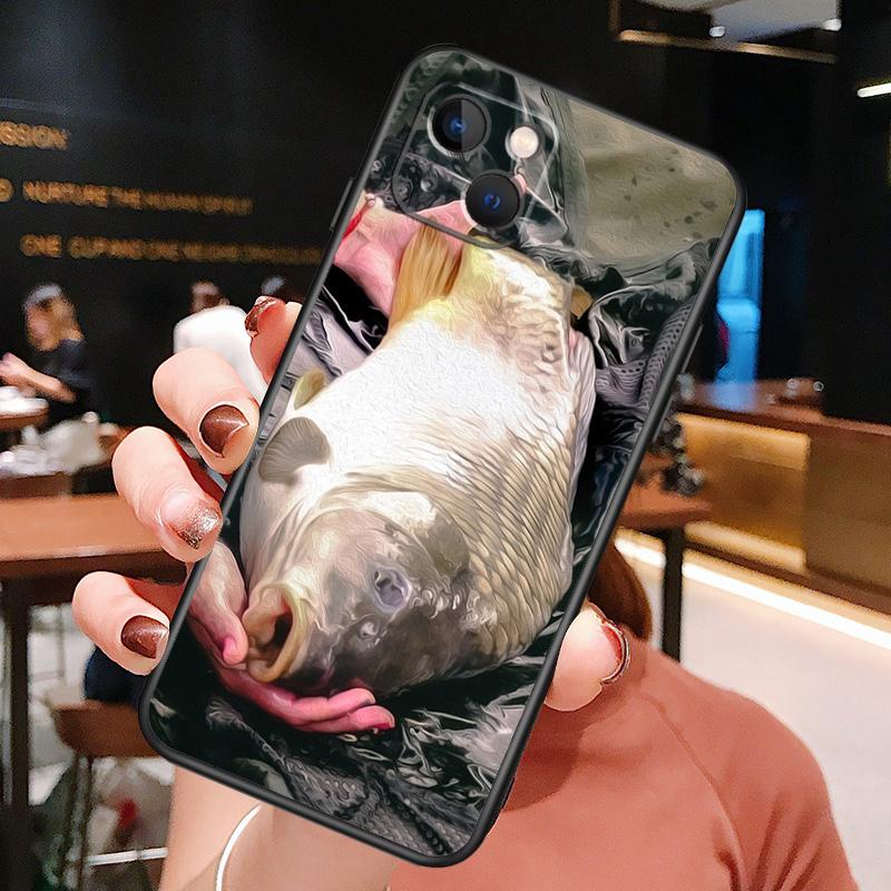 Carp Fishing Fish Phone Case For iPhone 16 Pro Max 15 14 13 12 11 Pro Max Plus 12 13 Mini XR 16e Funda Cover