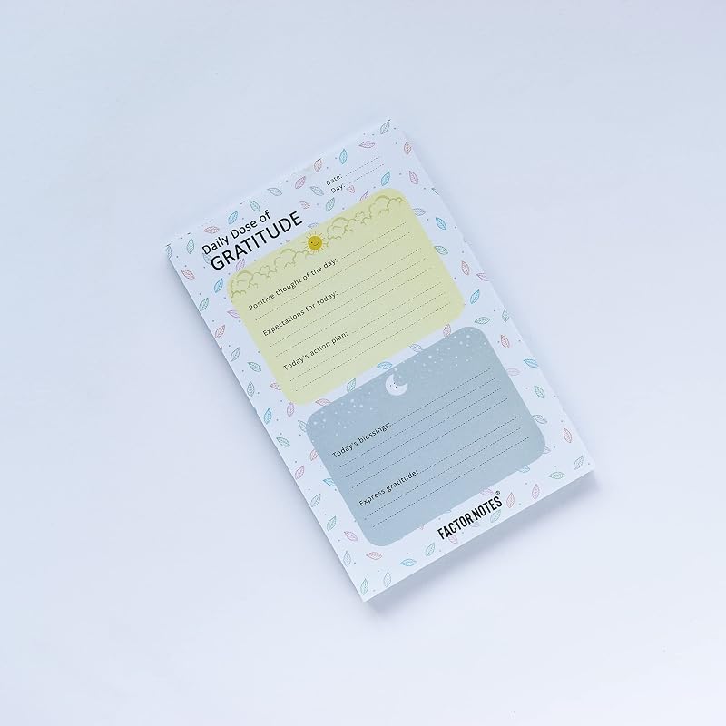 Factor Notes Tear-Off Notepads:A5 Sized|90 Sheets|90 Gsm(Daily Dose Of Gratitude)