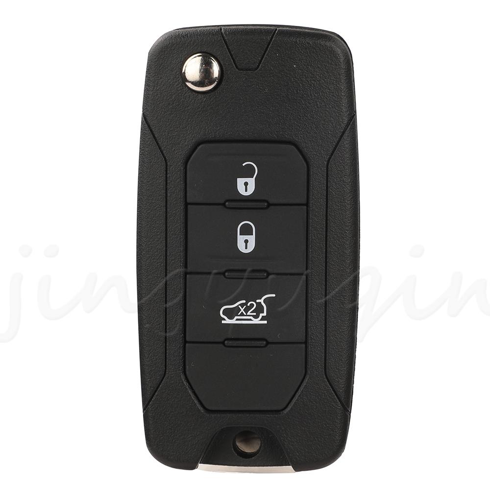 Jingyuqin 3/4 Buttons Remote Car Key Cover Flip Key For Jeep Renegade Compass Patriot Liberty Fob Sip22 Blade Auto Accessories