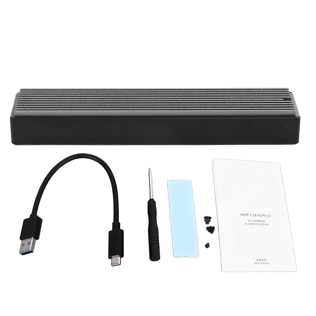 M.2 NGFF SSD Enclosure Fast Stable Data Transmission Type C Interface Portable SATA SSD Enclosure (Not Inclube Hard