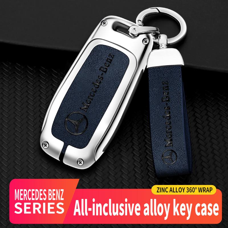 Alloy Zinc Car Key Case Cover Protector Shell For Mercedes Benz A C E S G Class GLC CLE CLA GLB GLS W177 W205 W213 W222 X167 AMG QO1