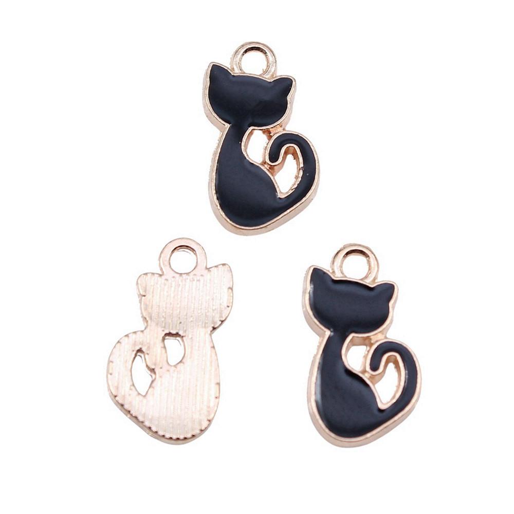 Enamel Charms Cats Pendants For Cute Pet Lover Jewelry Making Accessories