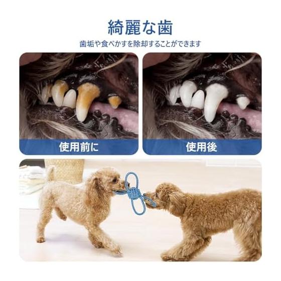 ETACCU Dog Rope Toys, Set of 8, Dog Toys, Chewing Toys, Cotton, Stress Relief, Strong, Durable, Clean, Teeth Brushing, String Toys, Suitable for