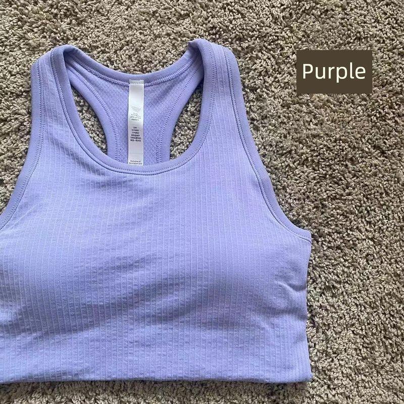 Foreign Trade Contrast Color Patchwork Solid Seamless Belt Chest Pad I-Shaped Yoga Vest Women Cross-Border Fitness Thread Top Outer Wear
