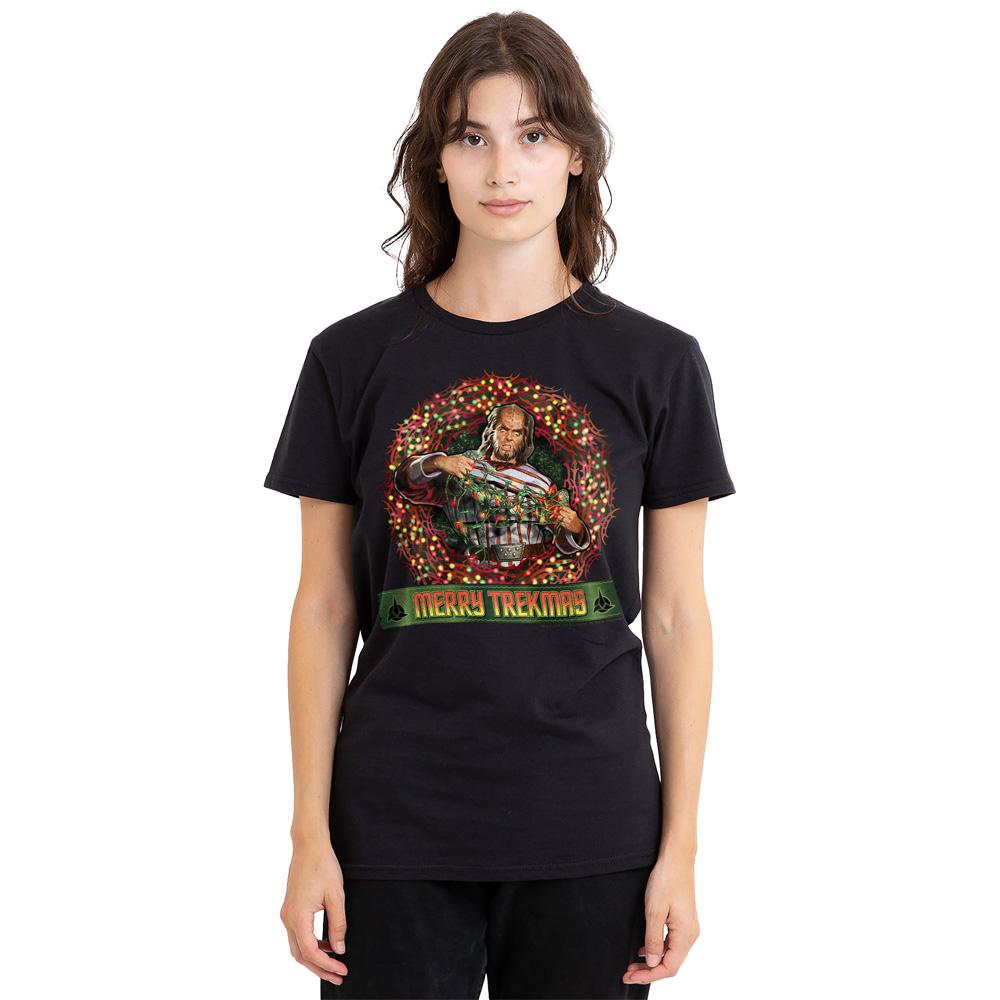 STAR TREK Unisex Adult Merry Trekmas Christmas T-Shirt