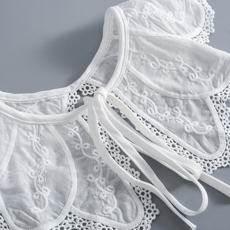 False Collar Dickey Collar Embroidery Collar Venise Lace Up Neckline Easy To Wear Detachable Collar Women