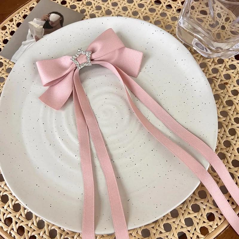 

2Pcs Star Bowknot Hair Clips for Girls Kawii Barrettes Cute Hair Accessoires Kids Colored Ribbon Woman Hairpins Hairgrip Gifts