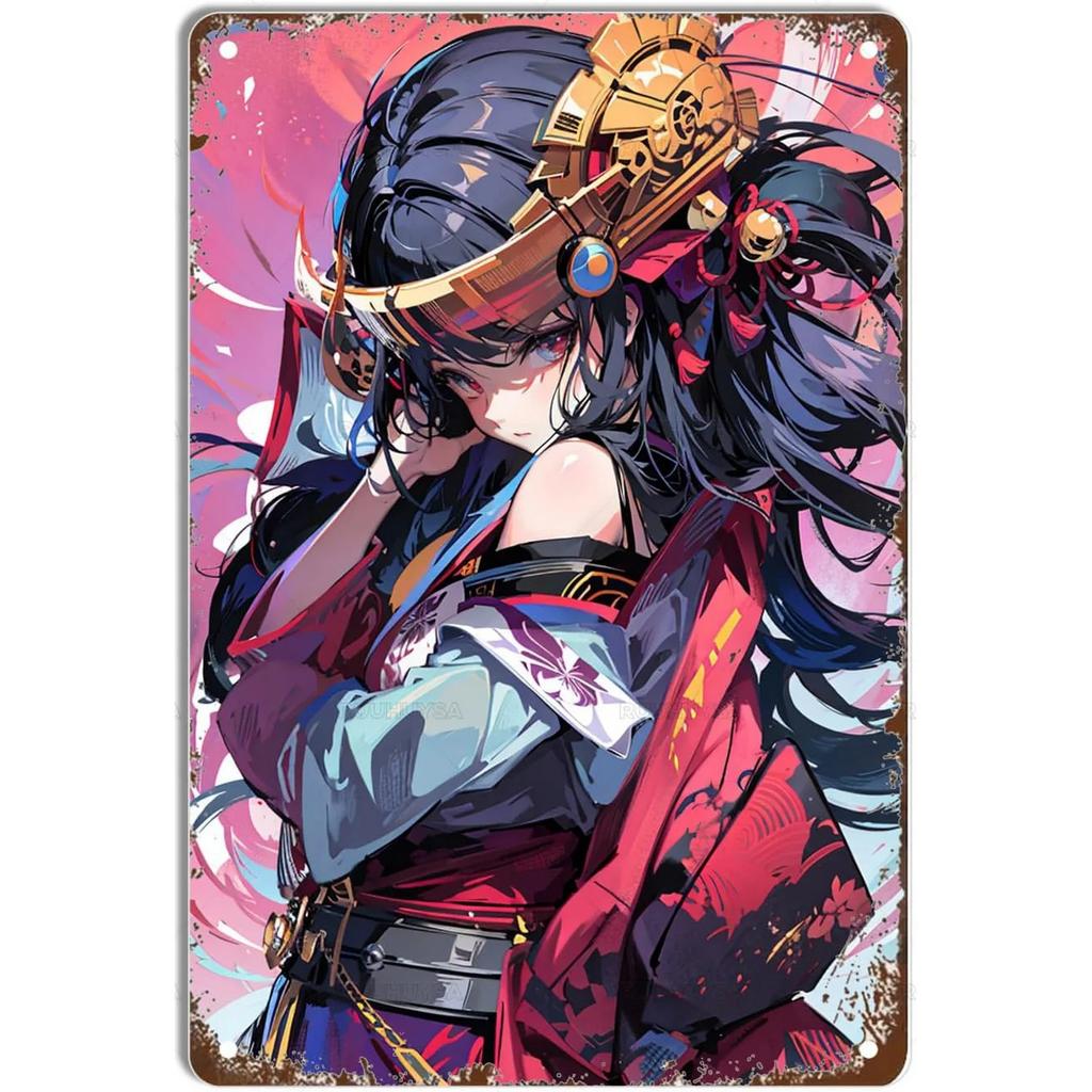 Fox Anime Pinup Girls Metal Tin Signs Wall Decoration Plaque Vintage Poster Iron Painting for Man Cave Home Cafe Garden Club Bar