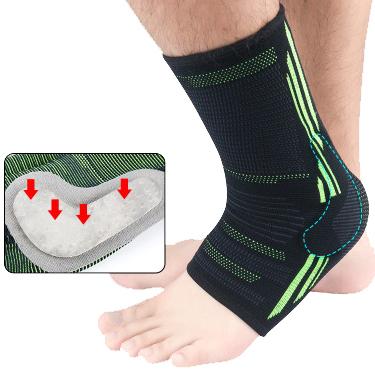 Manufacturer Adjustable Weave Elastic Compression Foot Ankle Support Brace Socks Sleeve Protector Gear with Bandage Wraps Straps