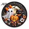 Decorative Halloween Lights LED Glowing Hanging Decor, Acrylic Window Ornament with Light, Spooky Ambiance Decorations Sign for Door Wall Haunted