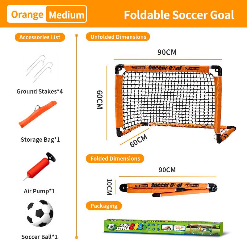 Foldable Kids' Football Goal for Training & Competition - Portable Indoor/Outdoor Parent-Child Frame
