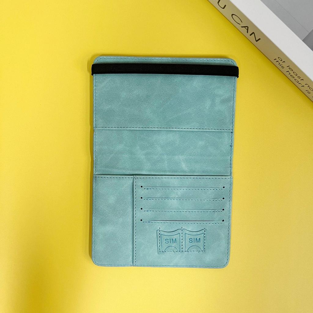 Tarjetero RFID de piel sintética transfronteriza: cartera multifuncional para identificación de viaje