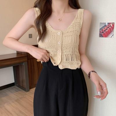 Knitted Small Suspender Vest Women's Inner Wear for Summer New Design Beautiful Back Base Top