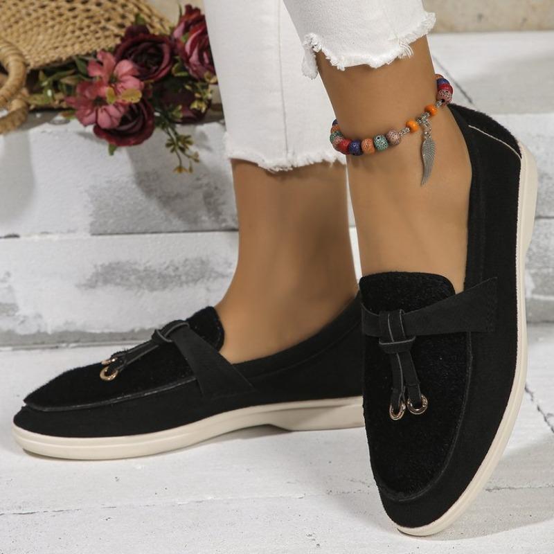 Large size casual single shoes women's autumn new style one-pedal lazy Doudou single shoes women