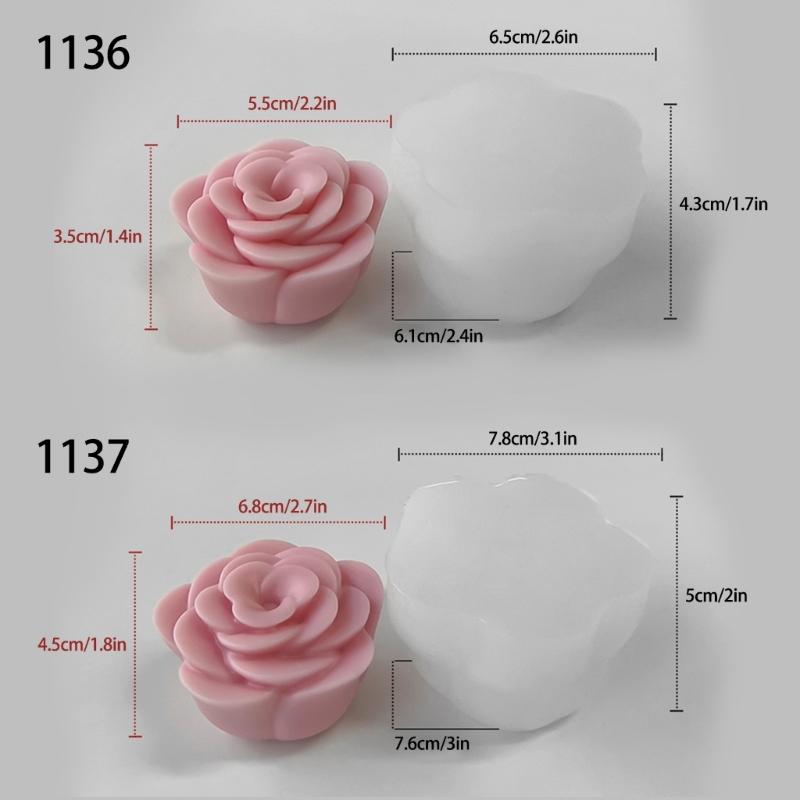 Elegant Rose Shaped Silicone Baking Mold Reusable Rose Shaped Flower Silicone Mold for Cake Baking and Chocolate Making