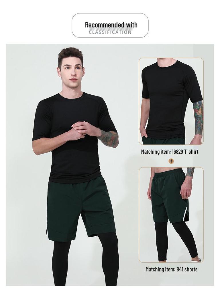 Men's Quick-Dry Compression T-Shirt for Training, Basketball, Running, Cycling, and Fitness