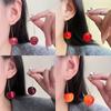 Cherry Earrings High-End Light Luxury Niche Earrings Dried Flowers Fruit Cherries Earrings Women'S Fresh And Sweet Jewelry