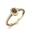 925 Sterling Silver Gold Vermeil 0.50 Ctw Oval Smoky Quartz Solitaire Accents Women Wedding Ring