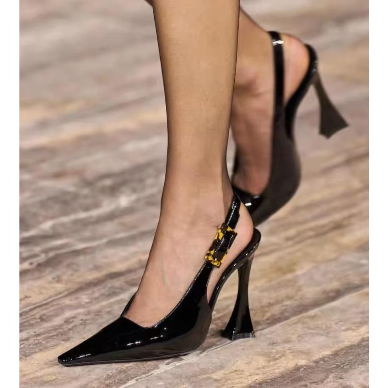 Fashion Luxury Designer Summer Women Sandals Fashion Pointed Toe Singbacks Shoes Ladies Elegant High Heel Stripper Sandalias
