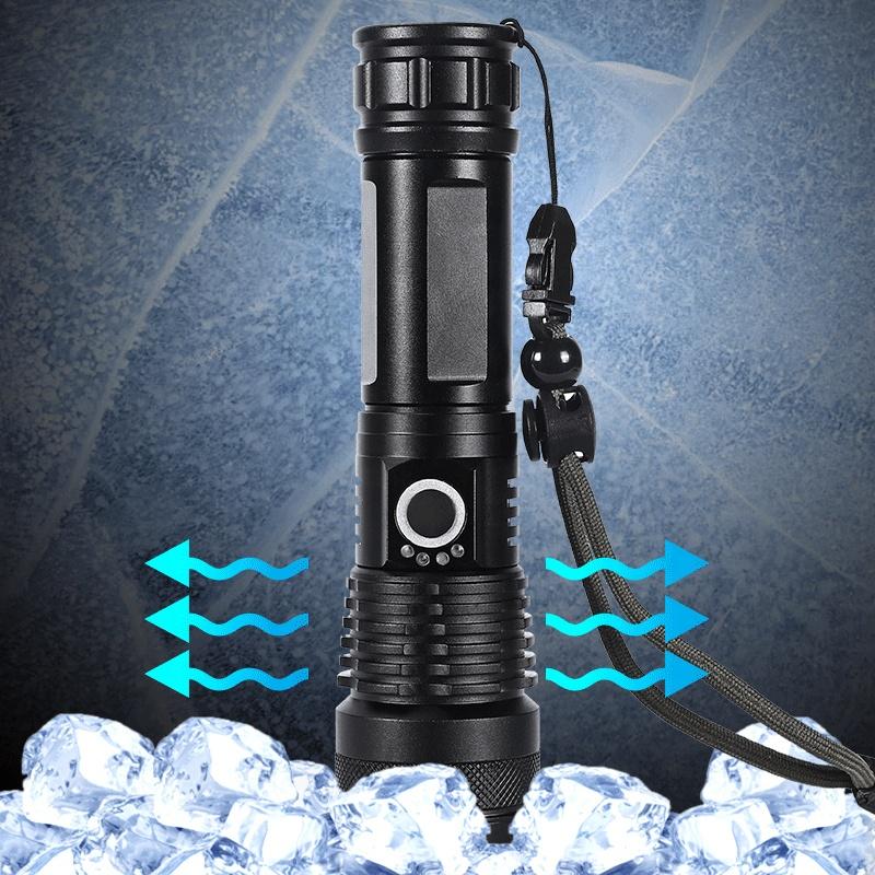 100000 Lumens Tactical Led Torch Light  Emergency Rechargeable Long Distance Led Work Light Camping Torch Flashlight