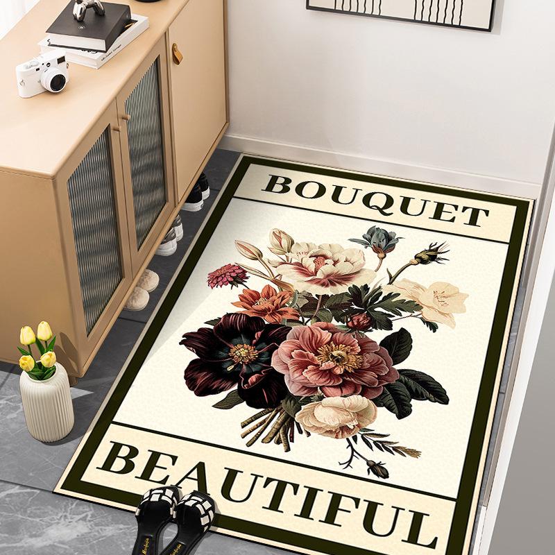 

Цветочный коврик для пола в туалете, ванной комнате, нескользящий коврик, абсорбирующий коврик для двери, бытовой ковер, нескользящий коврик для двери в туалет, диатомовый 40 * 60Cm clean