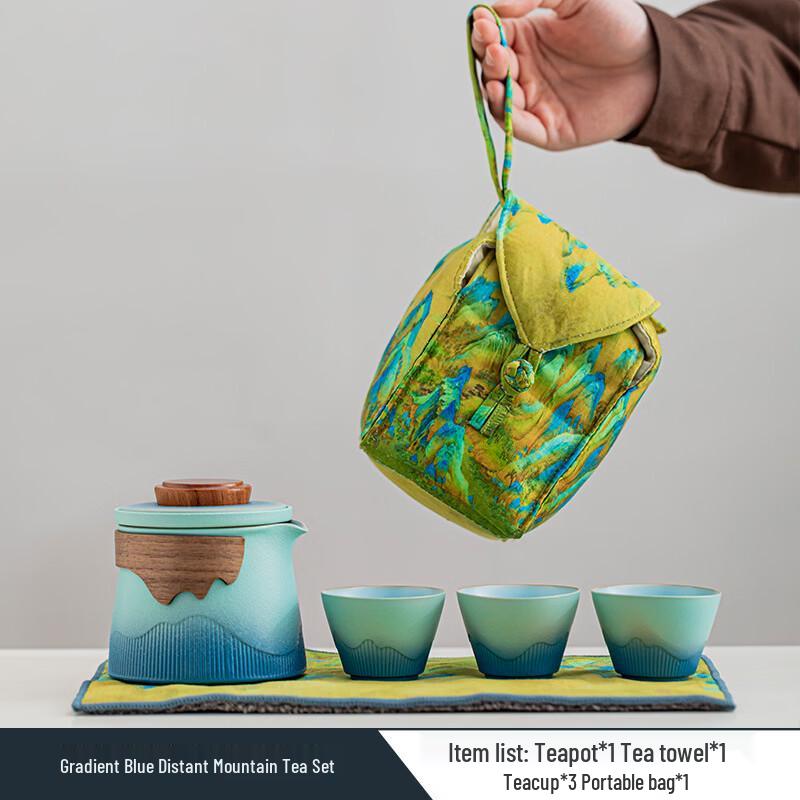 Zhuijia Gradient Ceramic Portable Travel Tea Set