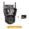 Caméra IP WIFI Trois Écrans Extérieure 4K Double Objectif PTZ Détection Humaine IA Étanche IP66 Caméra de Sécurité Vidéo CCTV iCsee