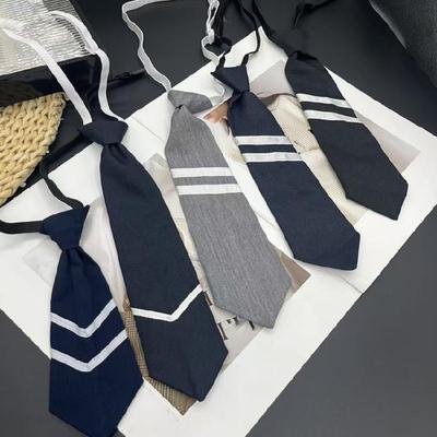 Quick Wear Preppy Style Necktie With False Collar Styling Low Maintenance Polyester Construction
