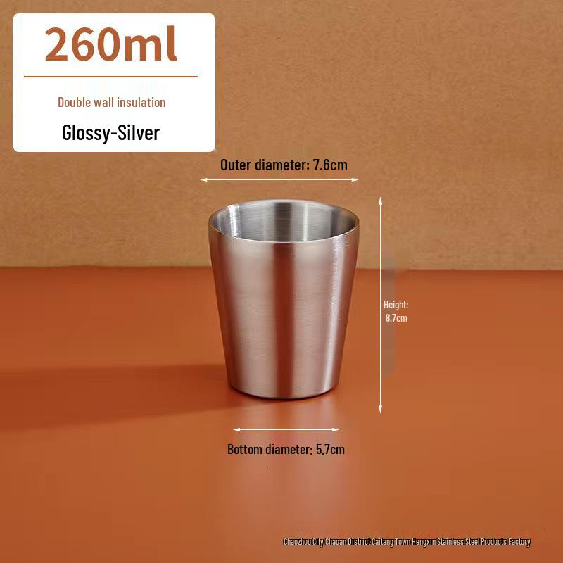 Korean Style Double Layer Insulated 304 Stainless Steel Cup for Water, Tea, Coffee, Beer, and Cold Drinks