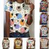 Sheep Dog Cat Animal Pattern 3D Print T-Shirts Women O-Neck Short Sleeves T Shirt Street Y2k Harajuku Tees Tops Female Clothing