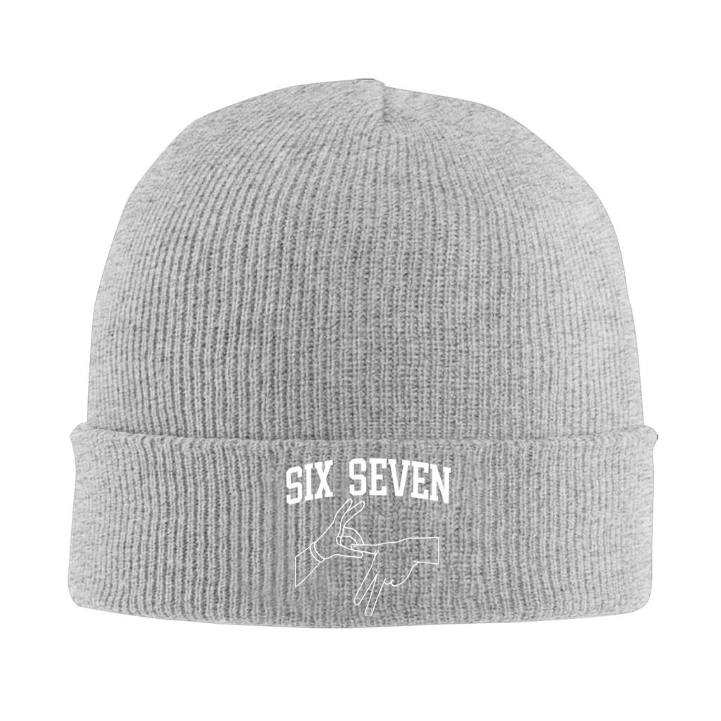 Unisex Adult 67 Six Seven Hand Sign Street 67 6 7 Beanie Hats Vintage Knit Hat Autumn Hippie Caps Custom Elastic Bonnet Hats