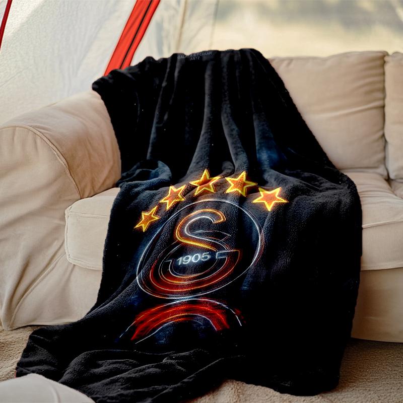 1pc Comfortable Home Print Throw Blanket, Galatasaray SK Blanket For Bed and Sofa Use, Special Present For Family