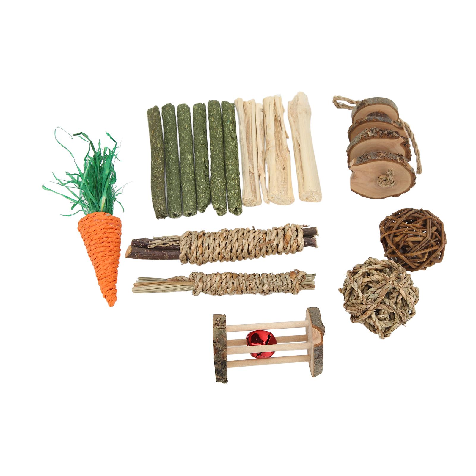 

Hamster Chew Toys Set Teeth Care Small Pets Chewing and Playing Molar Toys Accessories for Rabbits Hamsters